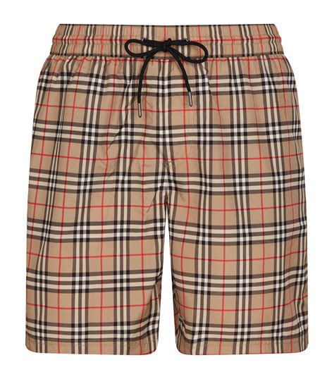 mens replica burberry swim trunks|burberry check drawcord swim shorts.